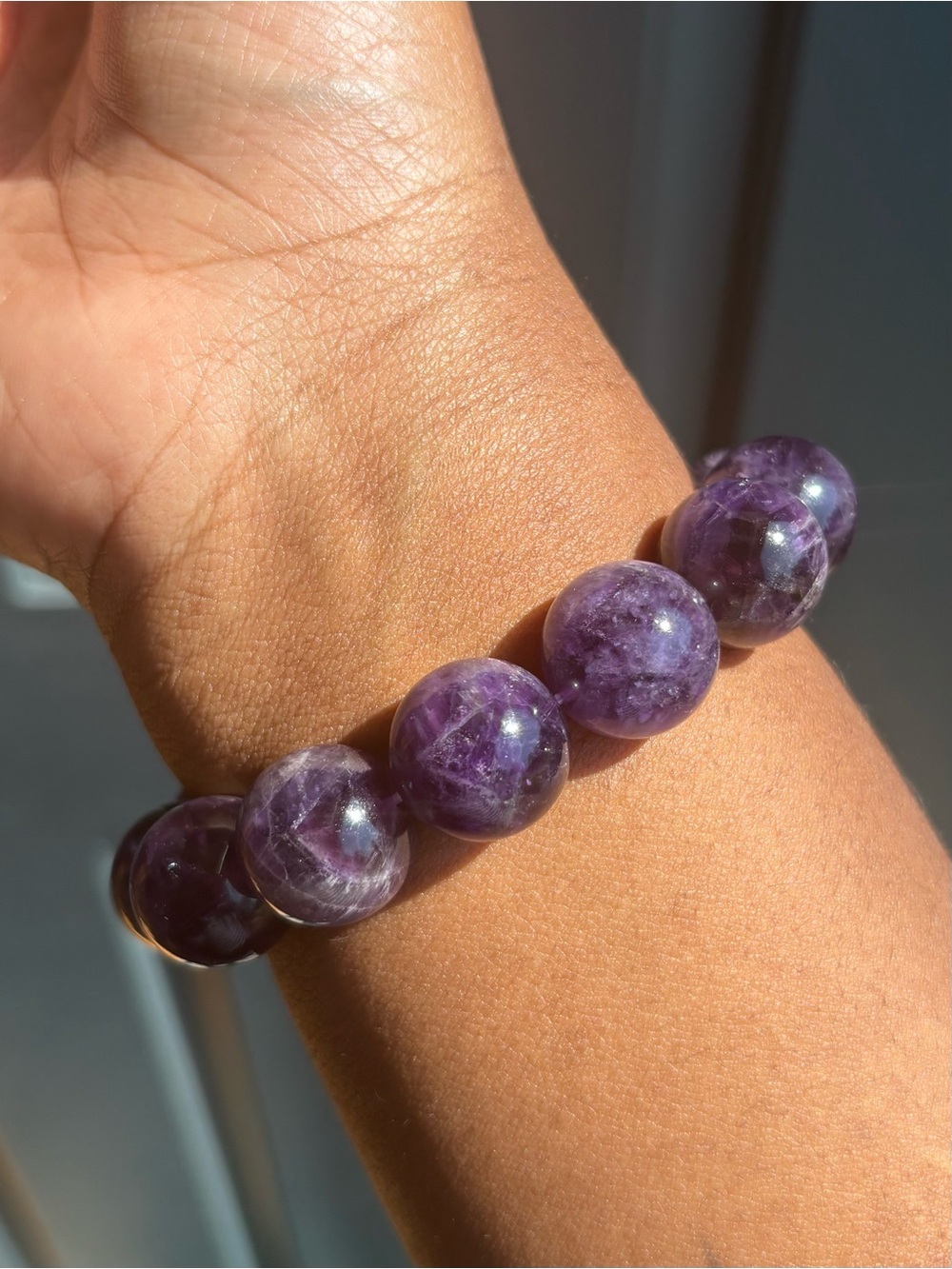 Chunky Amethyst Crystal Bracelet 17.5mm - Picture 8 of 13